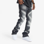 "Temple" Stacked Jeans (black contrast)
