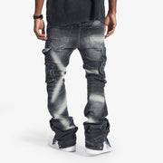 "Temple" Stacked Jeans (black contrast)