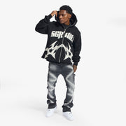 "Temple" Stacked Jeans (black contrast)