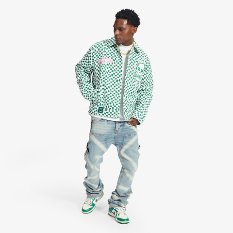 "Floating" Trucker Jacket (green/white)