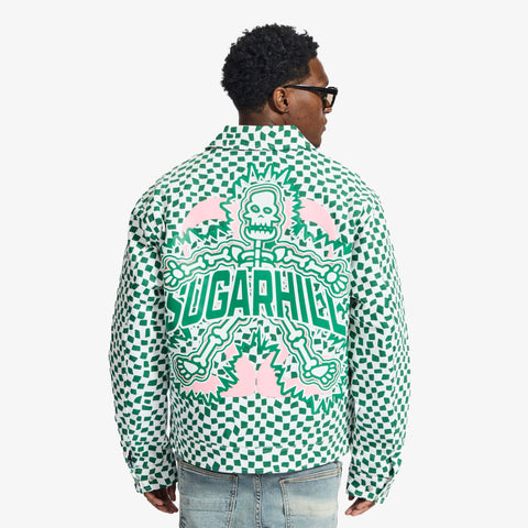 "Floating" Trucker Jacket (green/white)