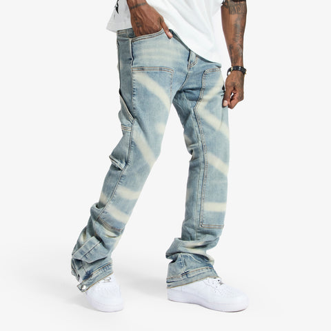 "Temple" Stacked Jeans (stone contrast)