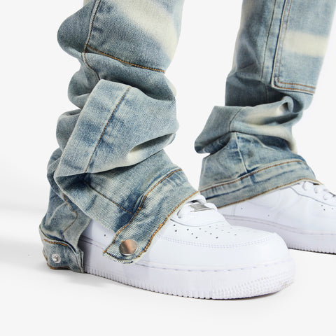 "Temple" Stacked Jeans (stone contrast)