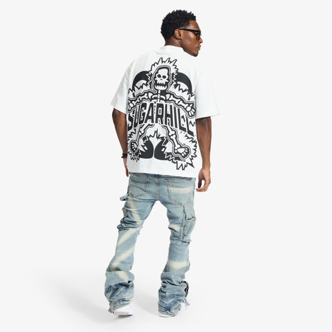 "Temple" Stacked Jeans (stone contrast)