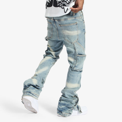"Temple" Stacked Jeans (stone contrast)