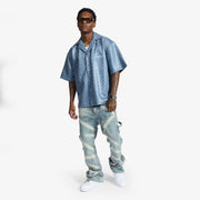 "Madison" Lounge Shirt (blue sparkle)