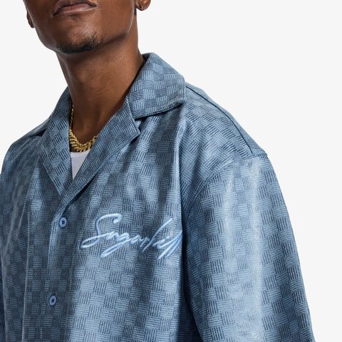 "Madison" Lounge Shirt (blue sparkle)