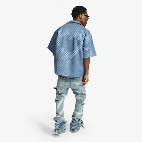 "Madison" Lounge Shirt (blue sparkle)