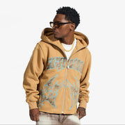 "Katana" Raw Hem Zip Hoodie (cedar)