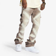 "Temple" Stacked Jeans (warm charcoal)
