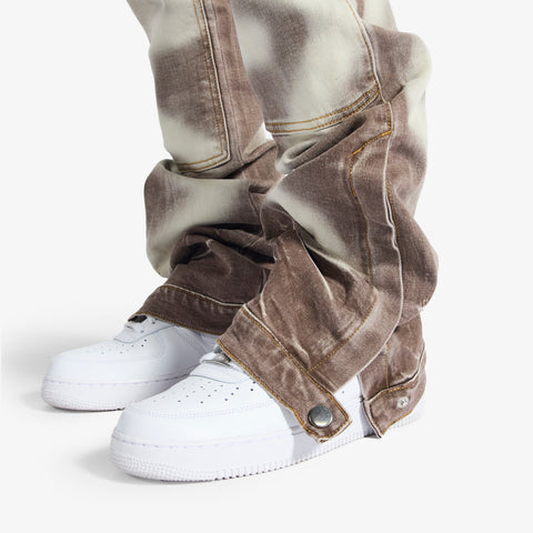 "Temple" Stacked Jeans (warm charcoal)
