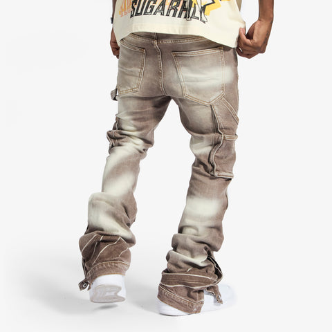 "Temple" Stacked Jeans (warm charcoal)