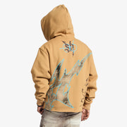 "Katana" Raw Hem Zip Hoodie (cedar)