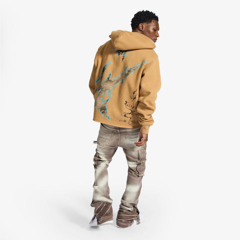 "Katana" Raw Hem Zip Hoodie (cedar)