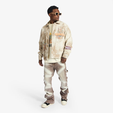 "Franz" Leather Jacket (cracked beige)