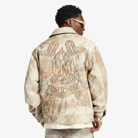 "Franz" Leather Jacket (cracked beige)