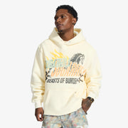 "Beast Of Burden" Raw Hem Hoodie (cream)
