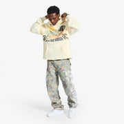 "Beast Of Burden" Raw Hem Hoodie (cream)