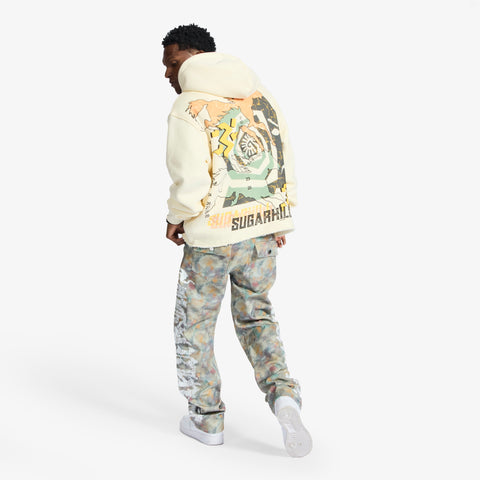 "Beast Of Burden" Raw Hem Hoodie (cream)