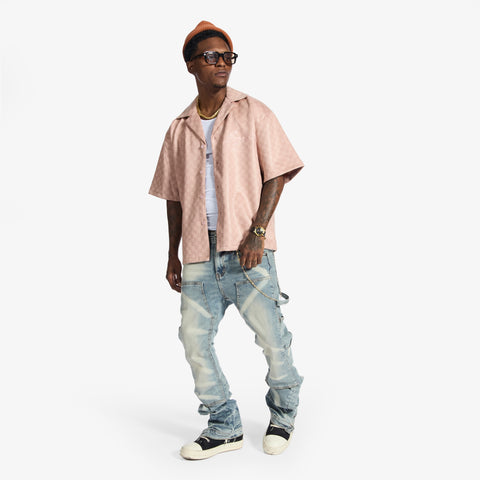 "Madison" Lounge Shirt (salmon sparkle)
