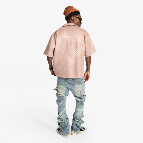 "Temple" Stacked Jeans (wheat contrast)
