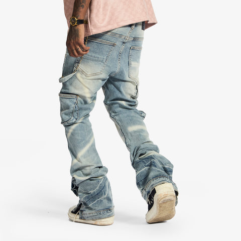 "Temple" Stacked Jeans (wheat contrast)