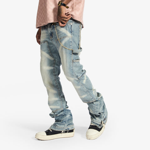 "Temple" Stacked Jeans (wheat contrast)