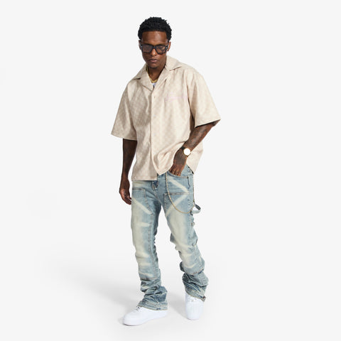 "Madison" Lounge Shirt (cream sparkle)