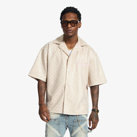 "Madison" Lounge Shirt (cream sparkle)