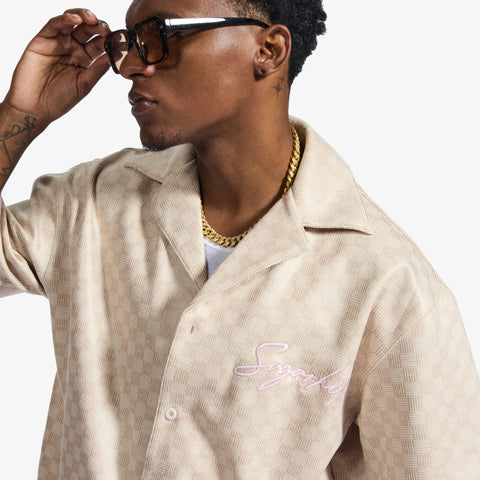"Madison" Lounge Shirt (cream sparkle)