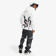 "Blade" Raw Hem Hoodie (white)