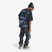 "Love Lost" Leather Cargos (gray cheetah/leather)