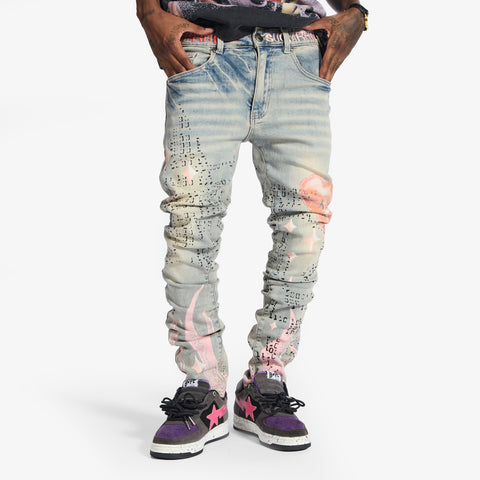 "Disco" Skinny Fit Jeans (blue wheat)