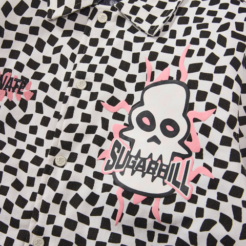 "Floating" Trucker Jacket (black/white)