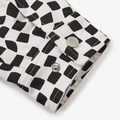 "Floating" Trucker Jacket (black/white)