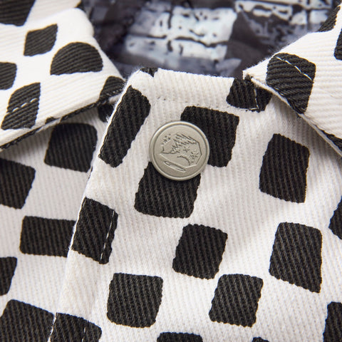 "Floating" Trucker Jacket (black/white)
