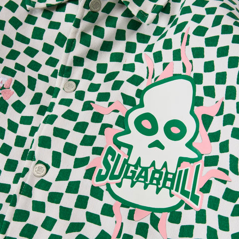 "Floating" Trucker Jacket (green/white)