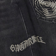 "Burn Pit" Rhinestone Stacked Jeans (black)