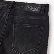 "Burn Pit" Rhinestone Stacked Jeans (black)
