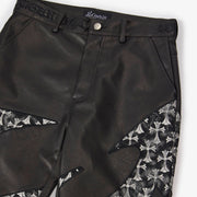 "Sabotage" Leather Pants (black crosses)