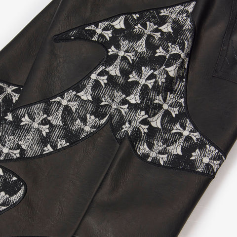 "Sabotage" Leather Pants (black crosses)