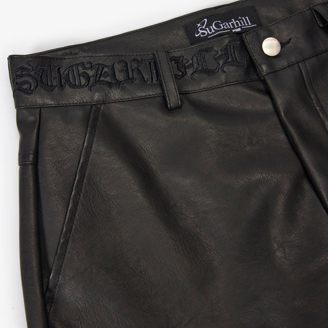 "Sabotage" Leather Pants (black crosses)
