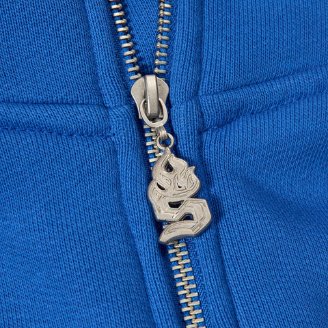 "Katana" Raw Hem Zip Hoodie (blue)