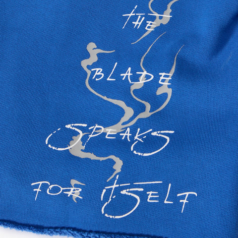 "Katana" Raw Hem Zip Hoodie (blue)