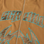 "Katana" Raw Hem Zip Hoodie (cedar)