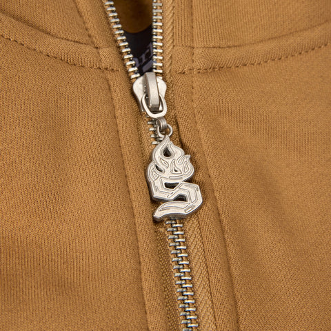 "Katana" Raw Hem Zip Hoodie (cedar)