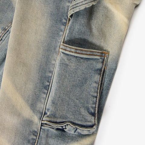 "Temple" Stacked Jeans (wheat contrast)