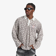 "Bloom" Long Sleeve Polo (grey)