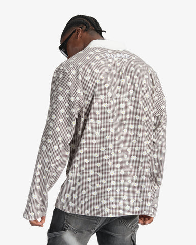 "Bloom" Long Sleeve Polo (grey)