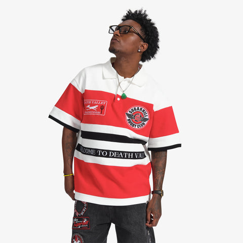 "Roadrunners" Box-Fit Rugby Polo (red/white)